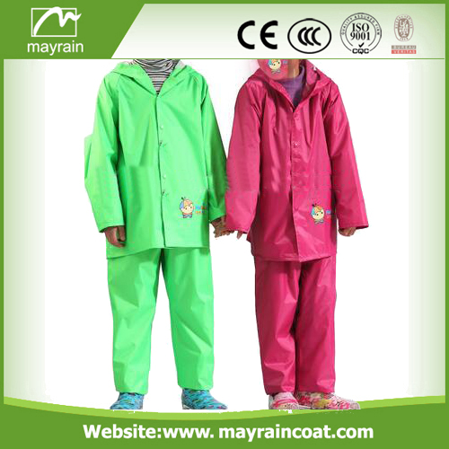 PU Red And Green Rainsuits