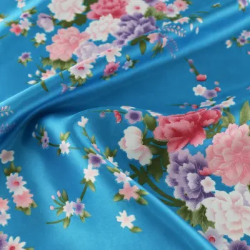 vintage peony flowers patterned children blanket fabric satin