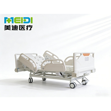 Reinforced Punching Single Crank Bed, Four Small Guardrails, Anti-Collision Head & Foot Board, Central Brake Elderly Nursing Bed