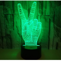 Abstract 3D Victory Sign Light Hand Night Light