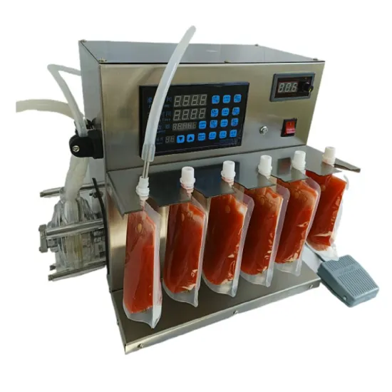 Semi-Automatic Spout Pouch Filling Machine for Juice, Tomato Sauce, and Jam