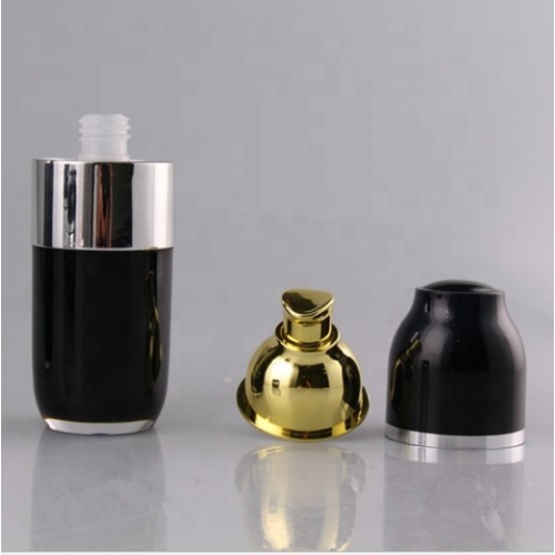 30 ml svart akryl kosmetiska luftfria pumpflaskor