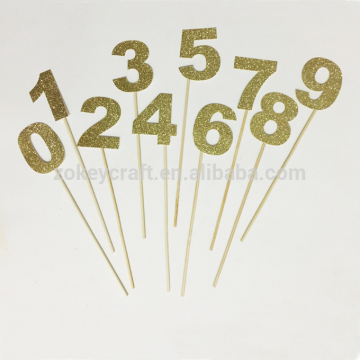 Golden Glitter paper cake topper