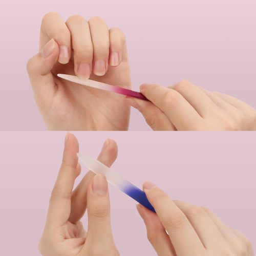 2 Pack Mini Glass Nail File with Case