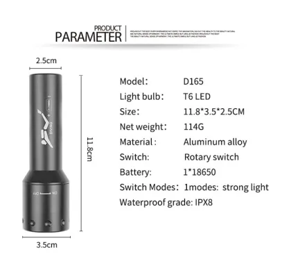 Waterproof IPX8 Underwater T6 LED Dive Light Torch Flashlight for Scuba Diving