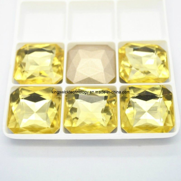12mm Square Crystal Glass Stones Silver Foil