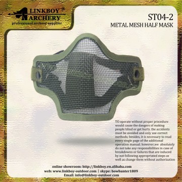 New product linkboy LBE029-3 Metal mesh half mask for archery hunting and shooting