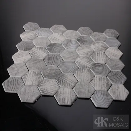 Hexagon Wood Look Hexagon Tile Mosaic