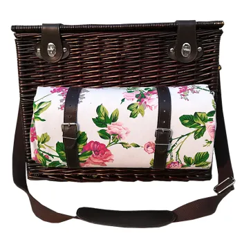 Wholesale Eco-Friendly Willow Picnic Basket with Blanket