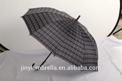 Black color straight umbrella silver cover straight umbrella