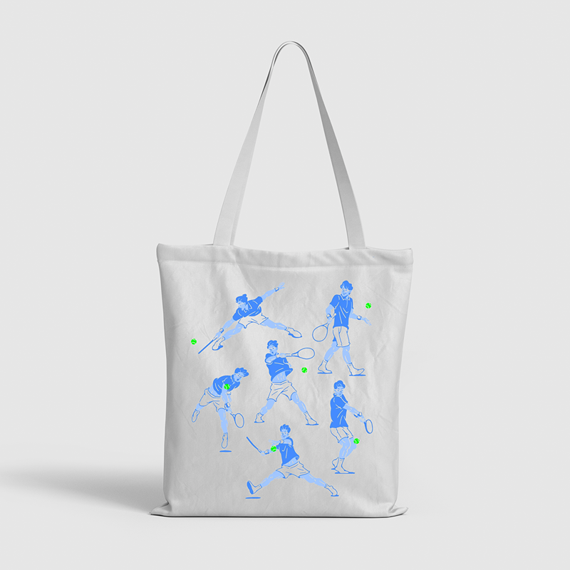 Athletic Silhouette Canvas Tote Bag