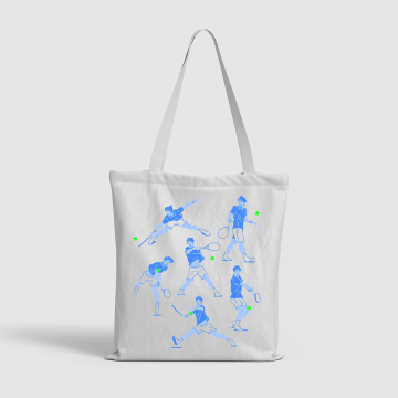 Athletic Silhouette Canvas Tote Bag