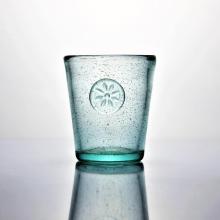 Fashionable Bubble Design Recycled Glass Cup With Badge