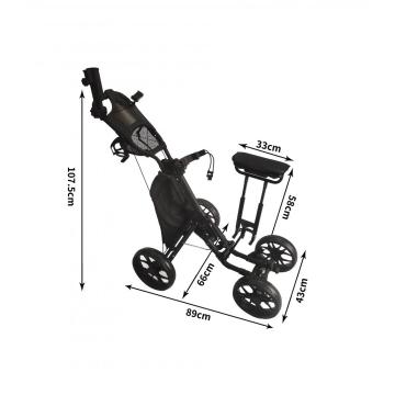 4 Rad Golf Push Cart mat Sëtz