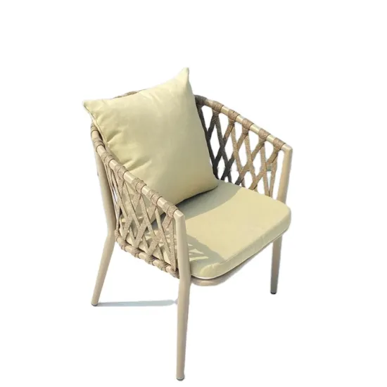 Exquisite Luxury Wooden Chair and Aluminum Frame Garden Sofa Set for Balcony