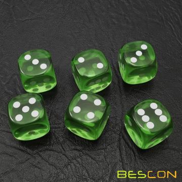 14.5MM Printing Precision Dice Translucent Green 0.57inch