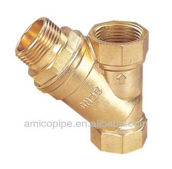 Y type male thread brass strainer