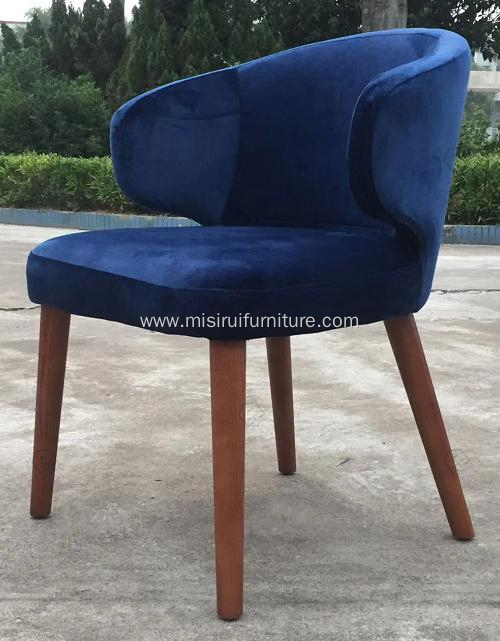 Blue velvet ASTON armrest dining chairs