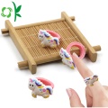 Cincin Silikon Maskot Anak-anak Kirin 3D Kartun Rings