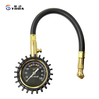 Professional Noctinulence Brass Chuck Dial Tire Pressure Gauge for Truck and Car, Ranging 10-100 PSI with Air Release Function