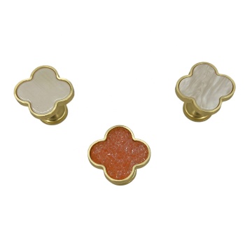Four Leaf Zinc Alloy Furniture Mix Color Cabinet Handles Knobs