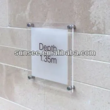 8mm clear wall mounted business signs with logo printing