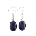 Natural Stone Oval Shape Dangle Earring Gemstone Crystal Hook Earrings Amethyst Quartz Hoop Charm Earring for Women Girl