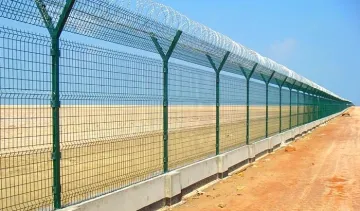 Airport Fence Curvy Welded Wire Mesh Panel + Razor Wire