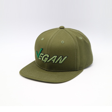 Sombrero Snapback de bordado 3D de Ejército Green