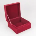 Caja de regalo de joyas de cuero de chapa de lujo