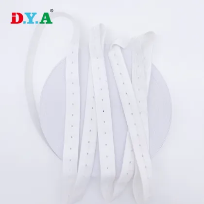 20mm White Adjustable Buttonhole Elastic Waistband