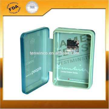 Fancy Cigarettes Tin Box with Hinge and Plastic Frame
