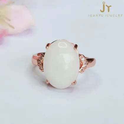 High Quality Natural Stone and Brass Jewelry: Explore Rose Gold Plated Jade Rings and Hetian Jade Collections
