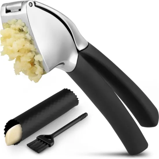 Stainless Steel Heavy-Duty Garlic Mincer with Anti-Slip Handle and Detachable Rust-Proof Design