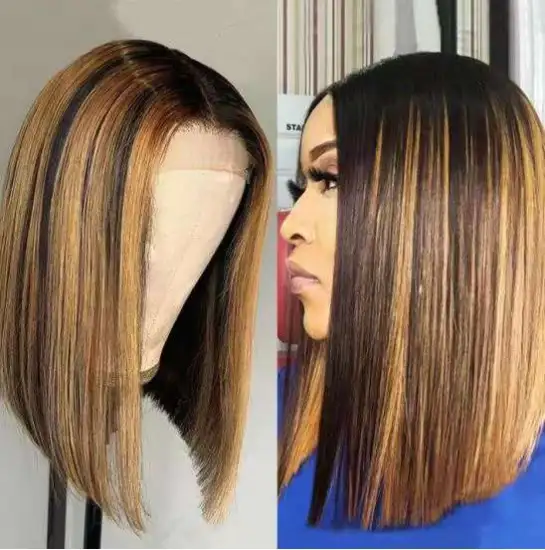 Highlight Transparent 13x4 hd lace frontal wig BOB Wigs 4x4 5x5 6x6 Closure Human Hair Wigs Short With Bangs