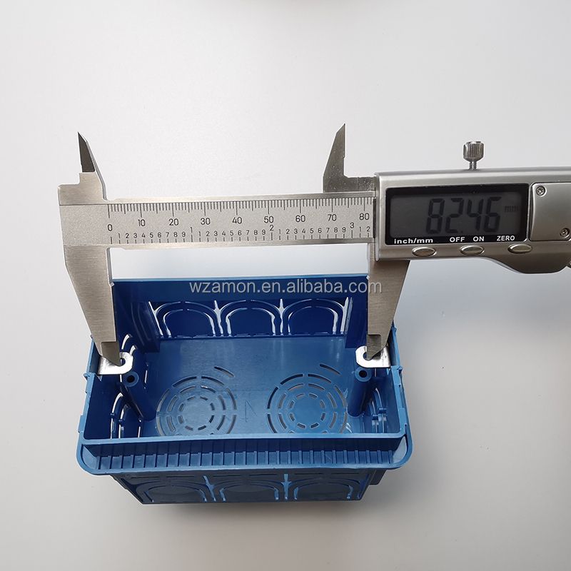 Blue 4X2 3 Modules PVC Electrical Wall Switch Outlet Socket Box