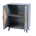 Premium Double Door Cabinet with Tenghua Leather Accents