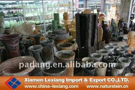 Carved marble stone vase