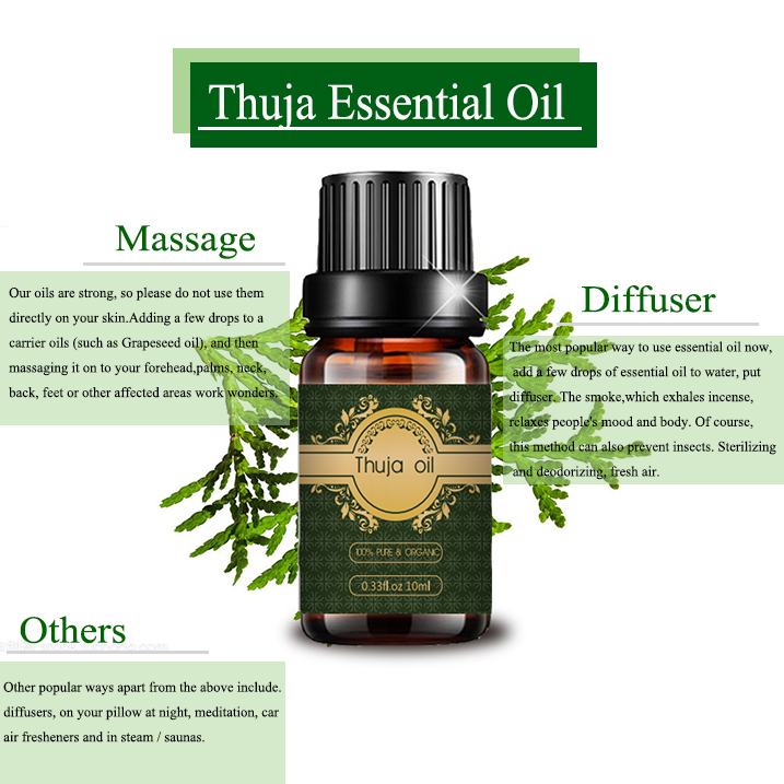 Private label pure thuja essential oil skin care