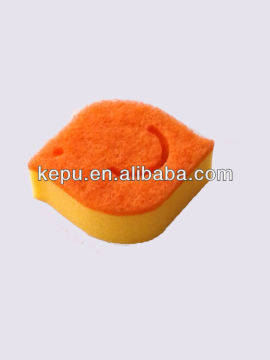 orange color fish shaped animal kitchen clean sponge(KP-006)