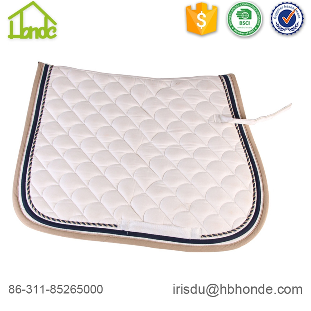 White Dressage Fish Pattern Cotton Horse Saddle Pad