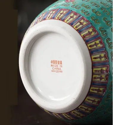 Antique Chinese Hand-Painted Double Happiness Ceramic Tea Canister