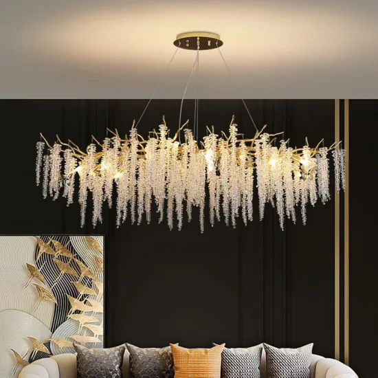 Nordic Gold Luxury Crystal Pendant Lamp for Modern Restaurant Chandeliers