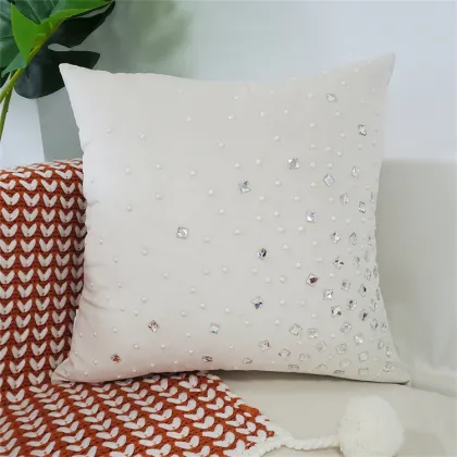 Wholesale Luxury Sofa Cushion Covers: Modern Black Design with Diamond Ironing Pattern