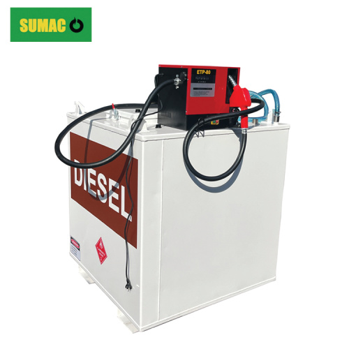 Bunded portable diesel tank with pump for refueling