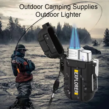 HOT New Design Waterproof Blue Flame Torch Lighter - Windproof Outdoor Lighter
