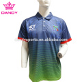 Kemeja polo kain bergaris pria warna campuran