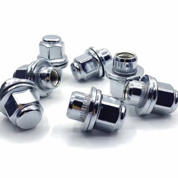 Lug Nut Set for Toyota Tacoma, 4Runner, and FJ Cruiser with Chrome Plating, Designed for 5x4.5 and 6x139.7mm Bolt Pattern, Includes Washers for Closed-End Installation