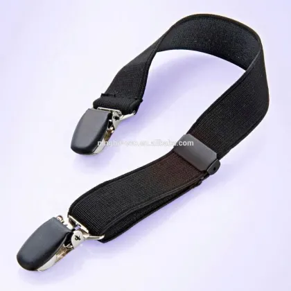 Black Metal Clip Elastic Hip Hugger Belt for Pants