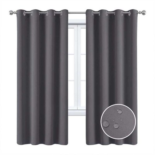 Silver Wave Line Printed blackout Curtains